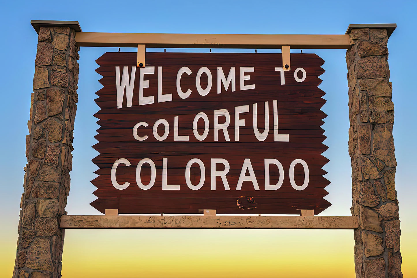 Welcome to Colorful Colorado Sign Art Print | RedKalion