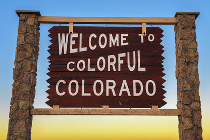 Welcome to Colorful Colorado Sign Art Print | RedKalion