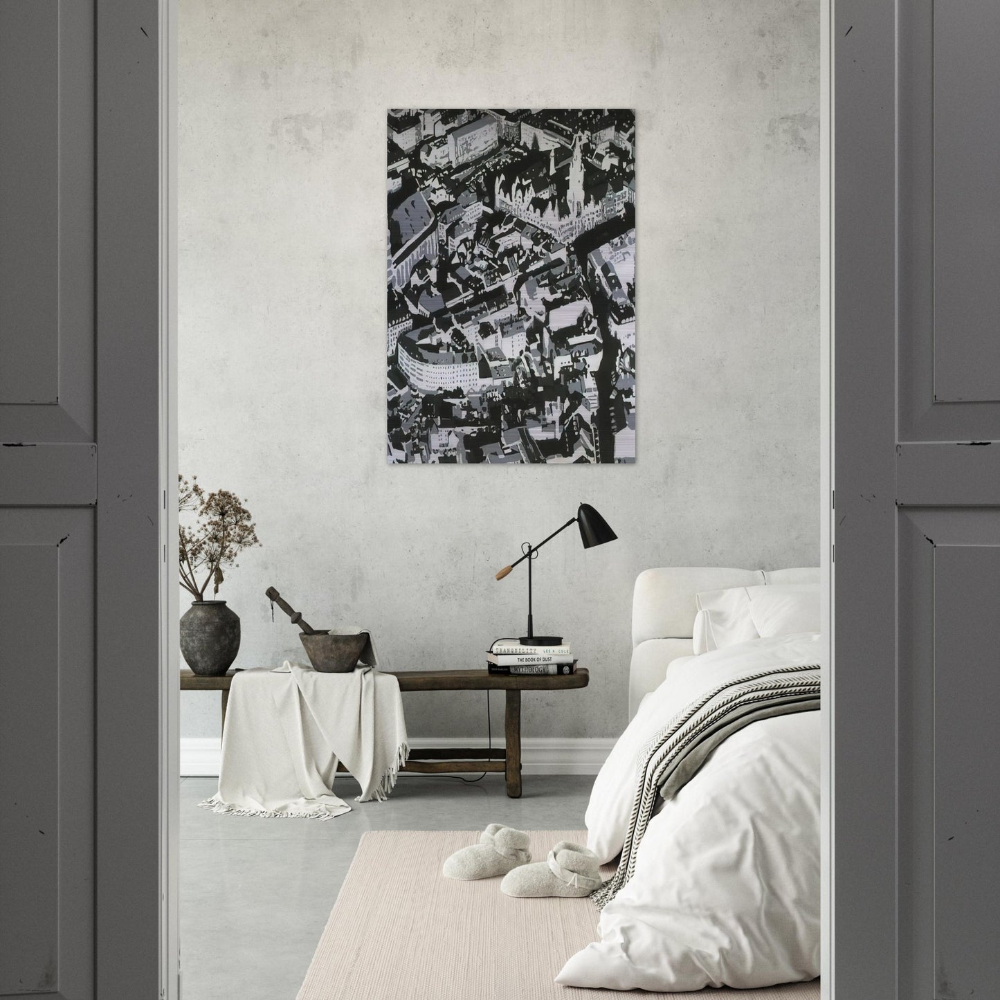 TOWNSCAPE MU 1968 - Gerhard Richter Brushed Aluminum Print - 70x100 cm / 28x40 inches | Gerhard Richter Aluminum Print | Gerhard Richter Prints