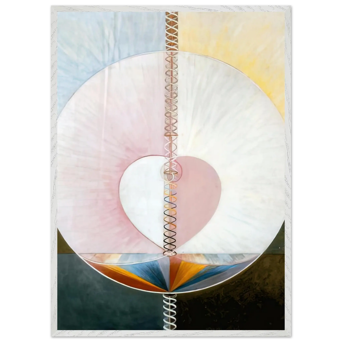 Hilma af Klint - WHAT A HUMAN BEING IS 1910 Wall art - A1 (59.4 x 84.1  cm) - Premium Wooden Framed Poster With Fine Art Paper - White frame