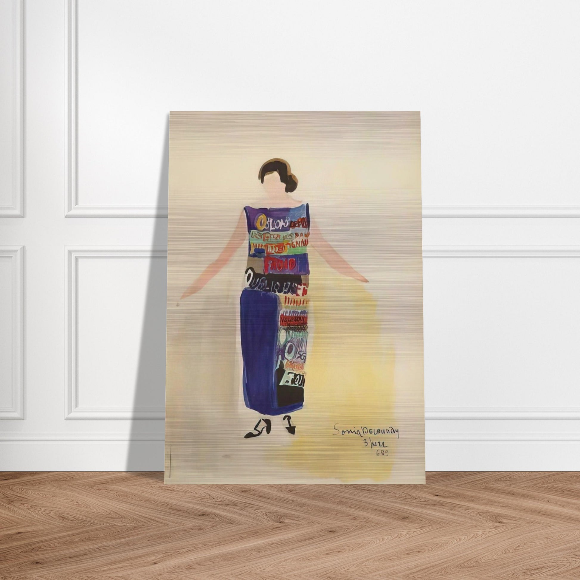 ROBE POEME OUBLIONS LES OISEAUX 1922 - Sonia Delaunay Brushed Aluminum Print - 70x100 cm / 28x40 inches | Sonia Delaunay Aluminum Print | Sonia Delaunay Prints