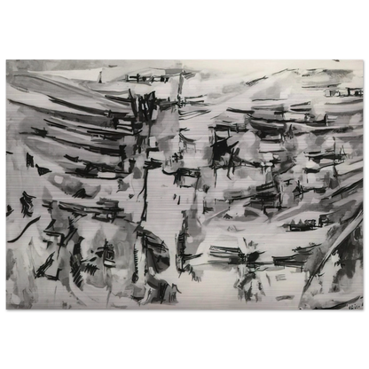 Composition - 1955 - Maria Helena Vieira da Silva Brushed Aluminum Print - 70x100 cm / 28x40 inches | Maria Helena Vieira da Silva Aluminum Print | Maria Helena Vieira da Silva Prints