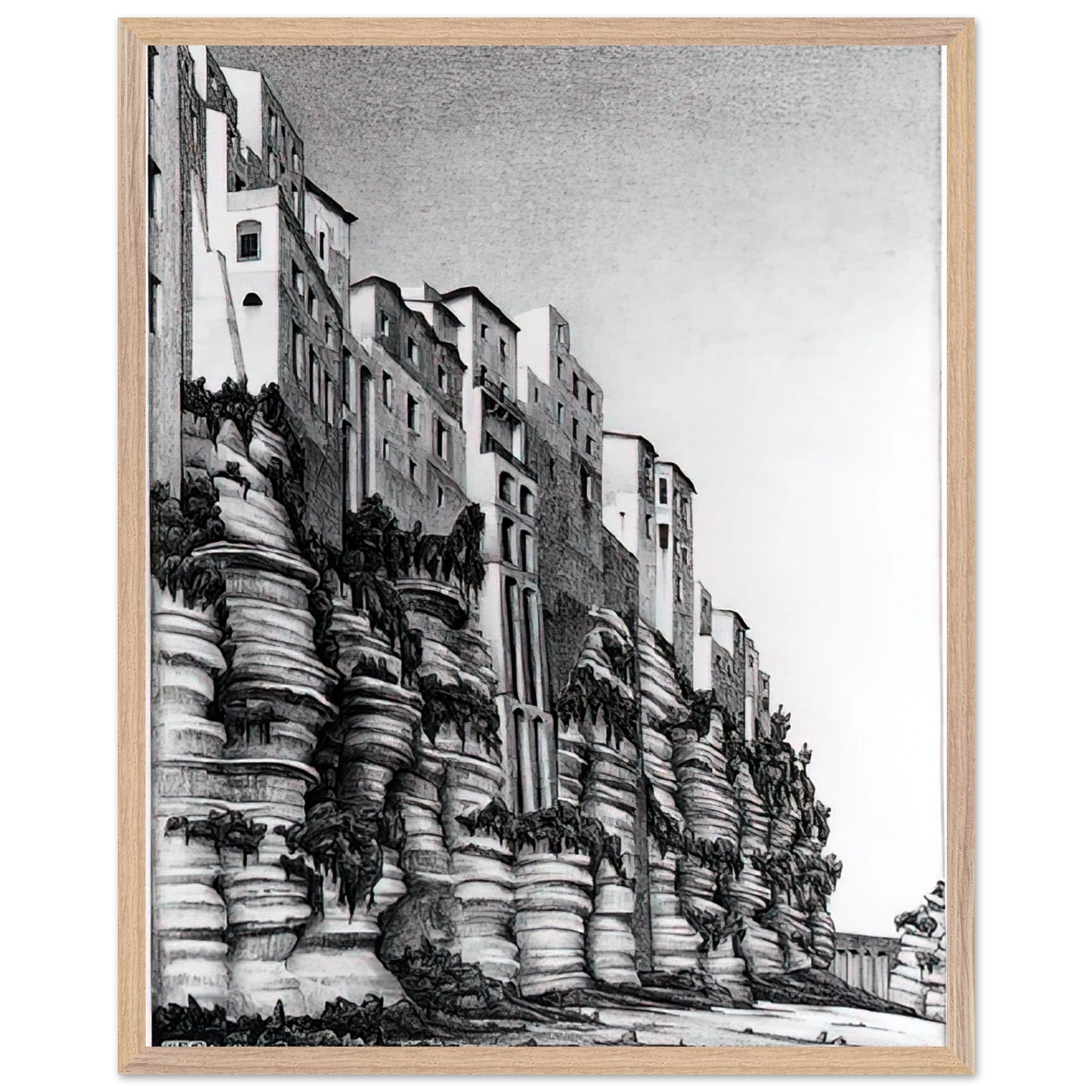 MC Escher - TROPEA CALABRIA Wall art - 21x29.7 cm / 8x12" - Fine Art Poster-canvas - -