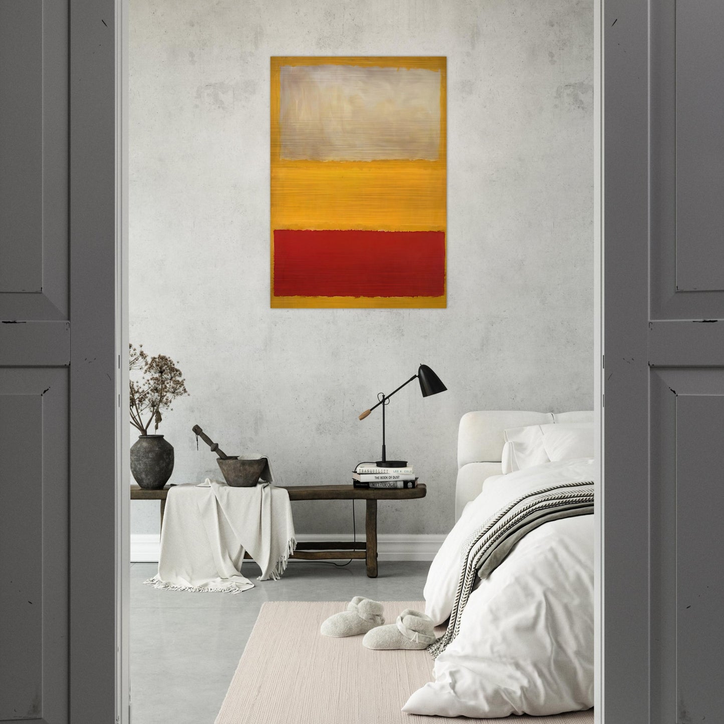 No. 13 White, Red on Yellow - Mark Rothko Brushed Aluminum Print - 70x100 cm / 28x40 inches | Mark Rothko Aluminum Print | Mark Rothko Prints