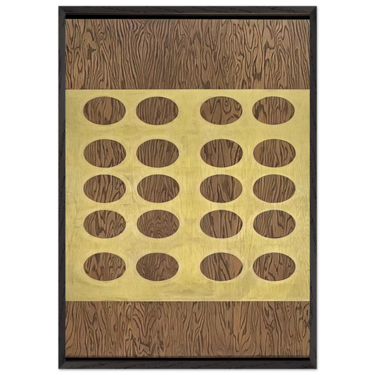 Twenty Golden Orbs - Robert Indiana 70x100 cm / 28x40 inches Framed Art Print – Black Wooden Frame