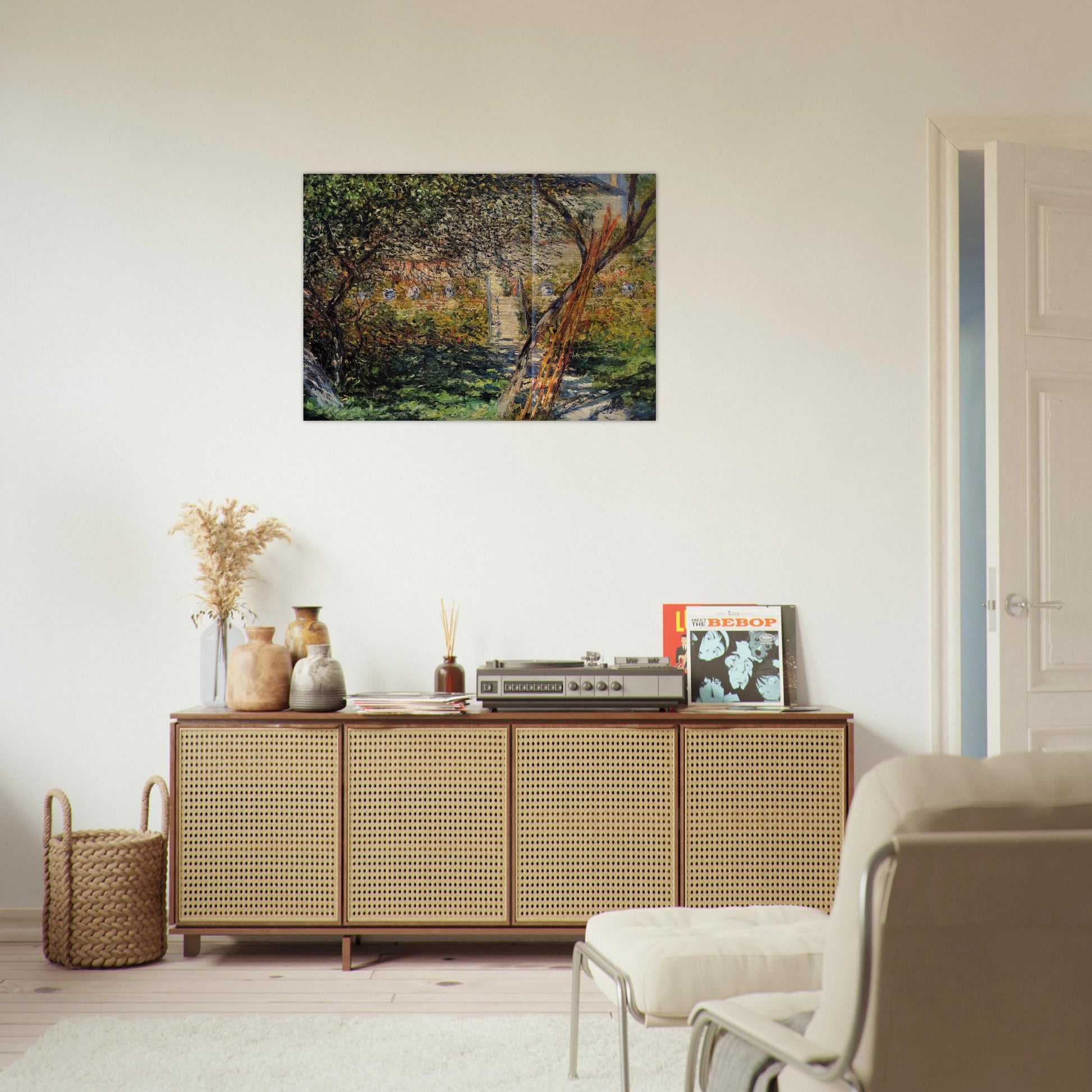 Garden at Vetheuil - claude monet Brushed Aluminum Print - 70x100 cm / 28x40 inches | claude monet Aluminum Print | claude monet Prints