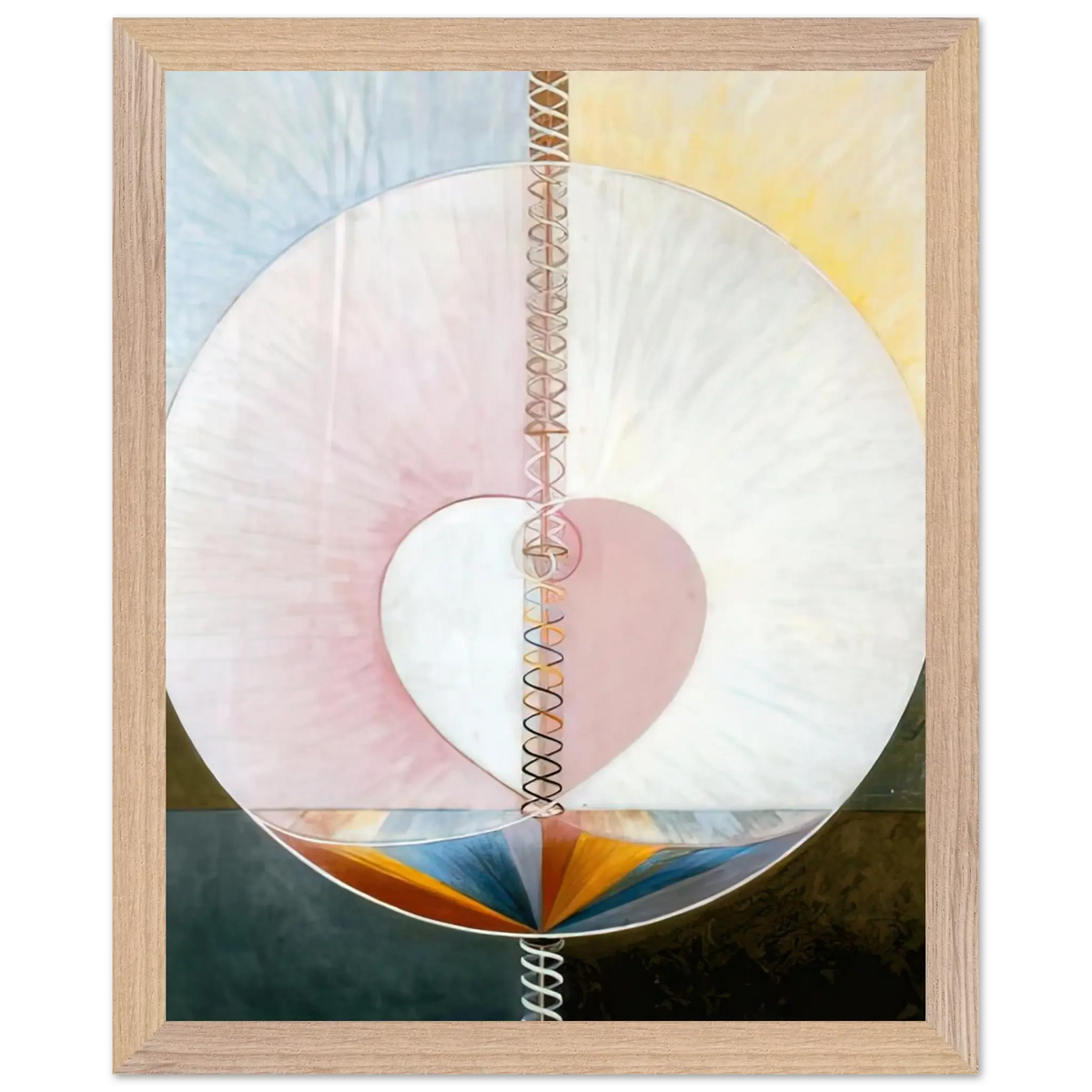 Hilma af Klint - WHAT A HUMAN BEING IS 1910 Wall art - 50x70 cm / 20x28 Inches - Premium Wooden Framed Poster With Fine Art Paper - White frame