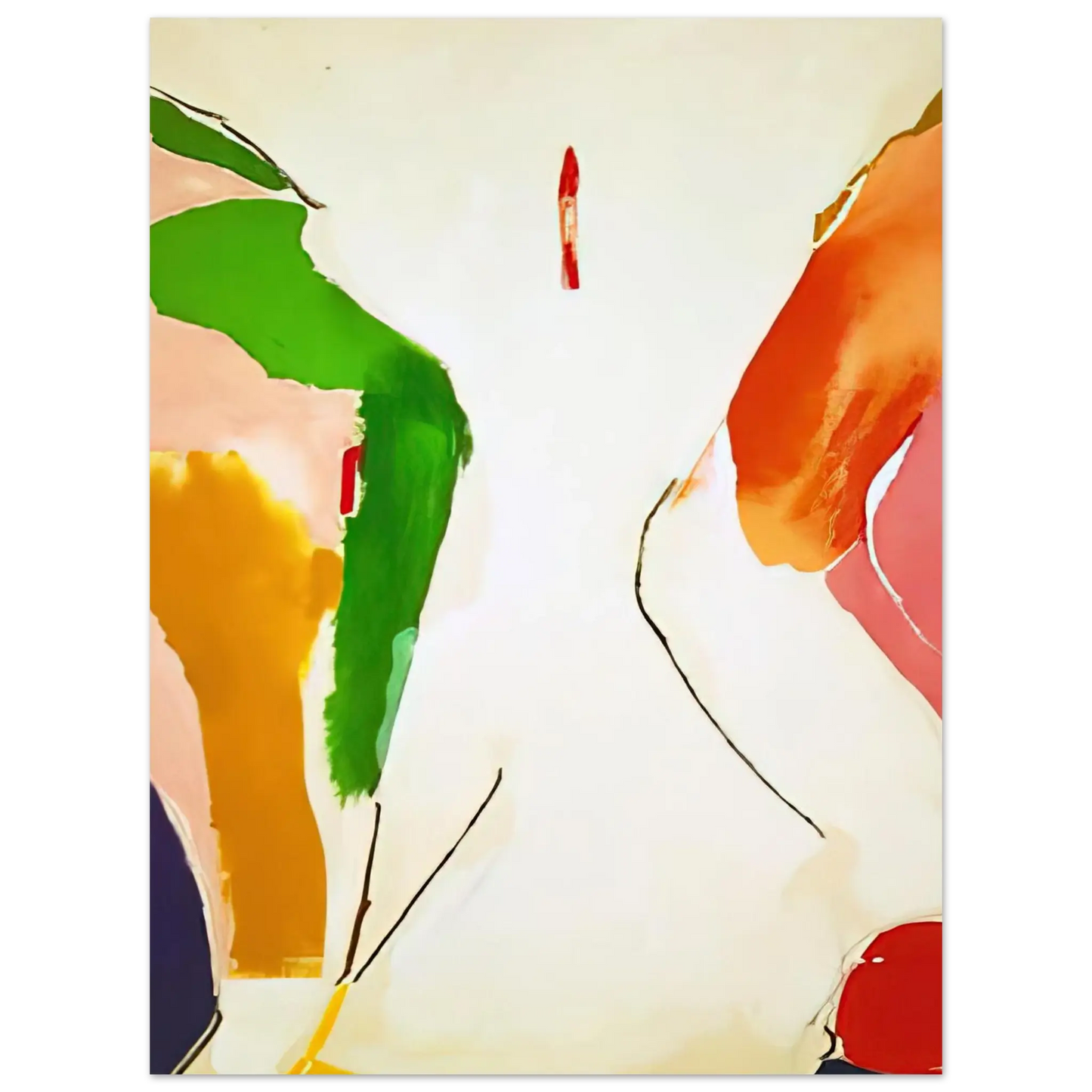 Helen Frankenthaler - Living Edge - 1973 Wall art - 40x50 cm / 16x20 Inches - Premium Wooden Framed Poster With Fine Art Paper - Wood frame