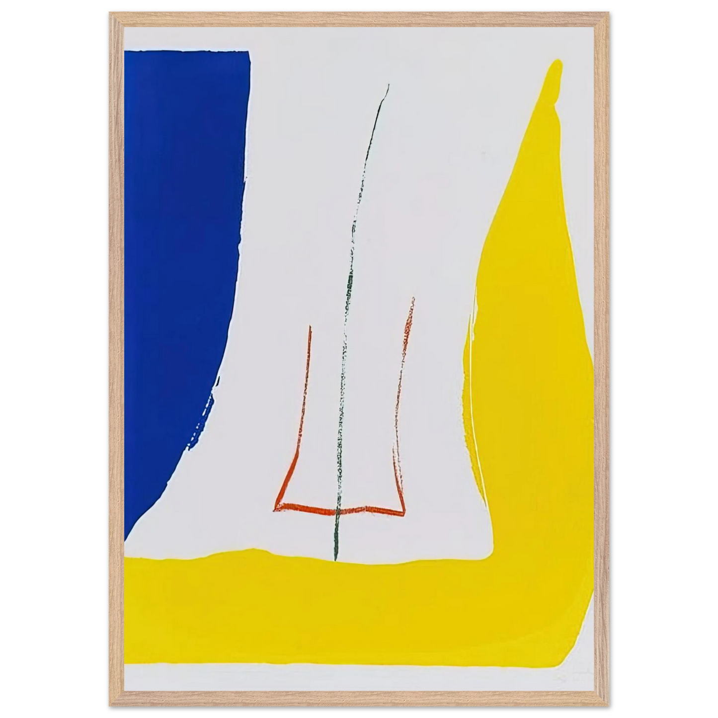 Helen Frankenthaler - Sun Corner - 1968 Wall art - 30x40 cm / 12x16 inches - Premium Wooden Framed Poster With Fine Art Paper-canvas - Wood frame