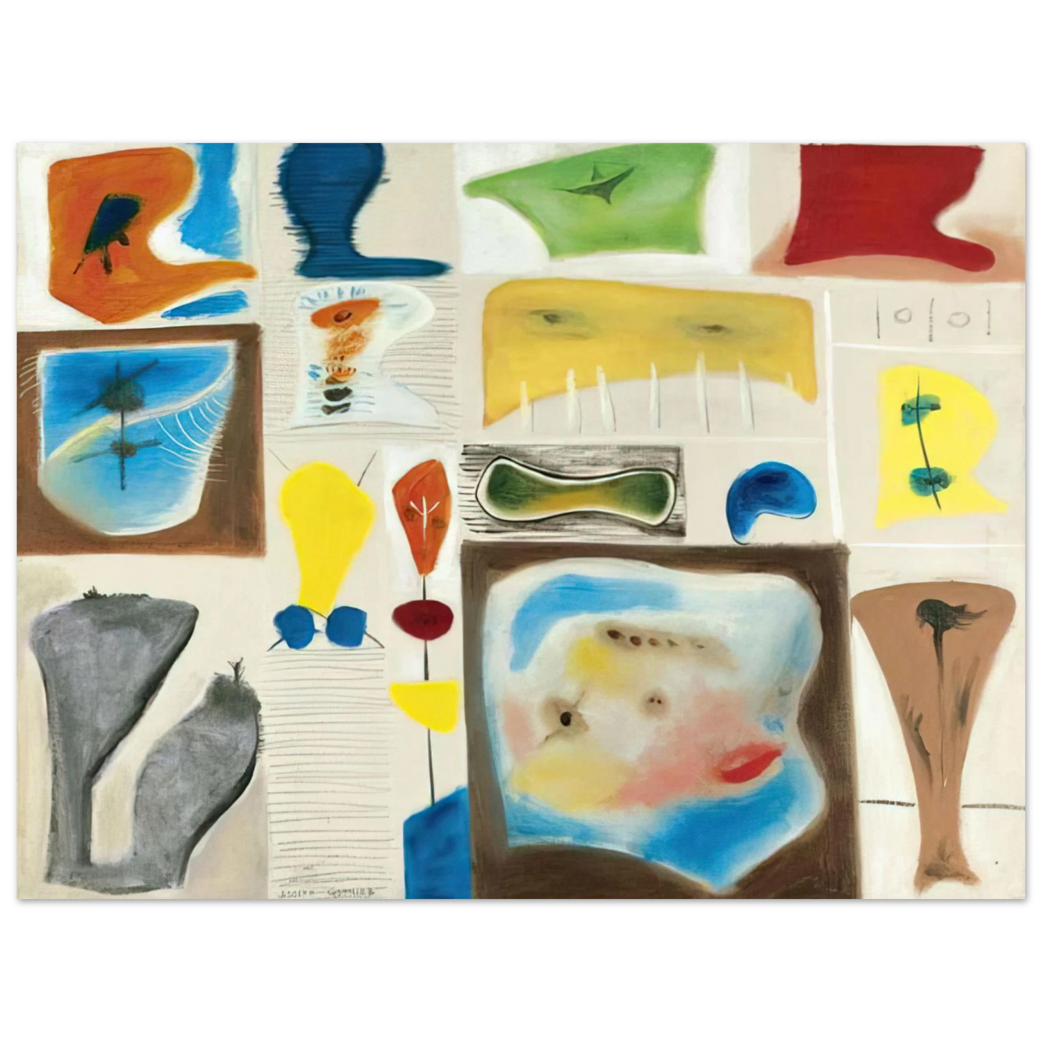 Adolph Gottlieb - A palette of imagery - 1944  75x100 cm / 30x40inches Fine Art Poster