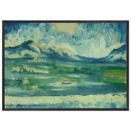 LANDSCAPE NEAR AMPURDAN 2 - Salvador Dali 70x100 cm / 28x40 inches Framed Art Print – Black Wooden Frame