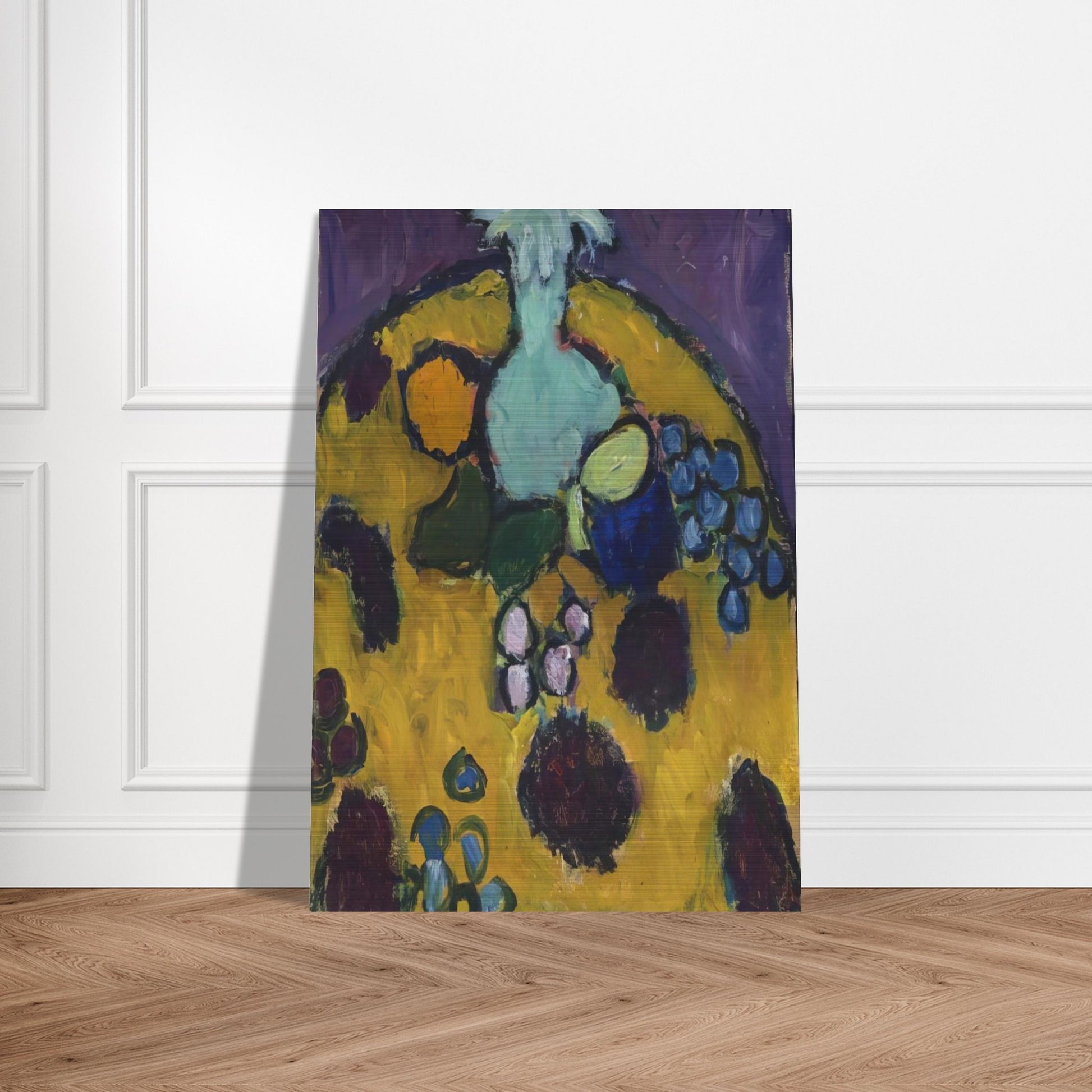 STILLEBEN MIT GESTICKTER DECKE 1910 - Alexej von Jawlensky Brushed Aluminum Print - 70x100 cm / 28x40 inches | Alexej von Jawlensky Aluminum Print | Alexej von Jawlensky Prints