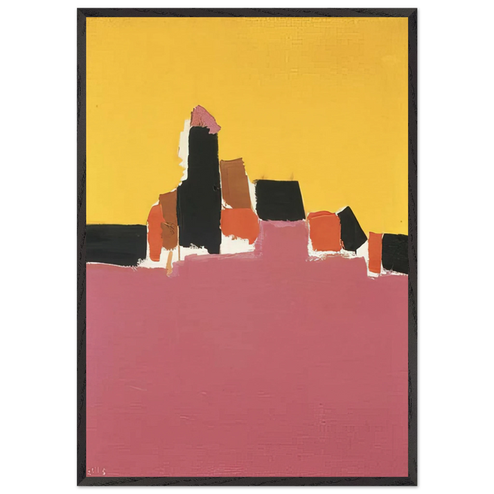 Syracuse - Lyrical Abstraction - Nicolas de Stael 70x100 cm / 28x40 inches Framed Art Print – Black Wooden Frame