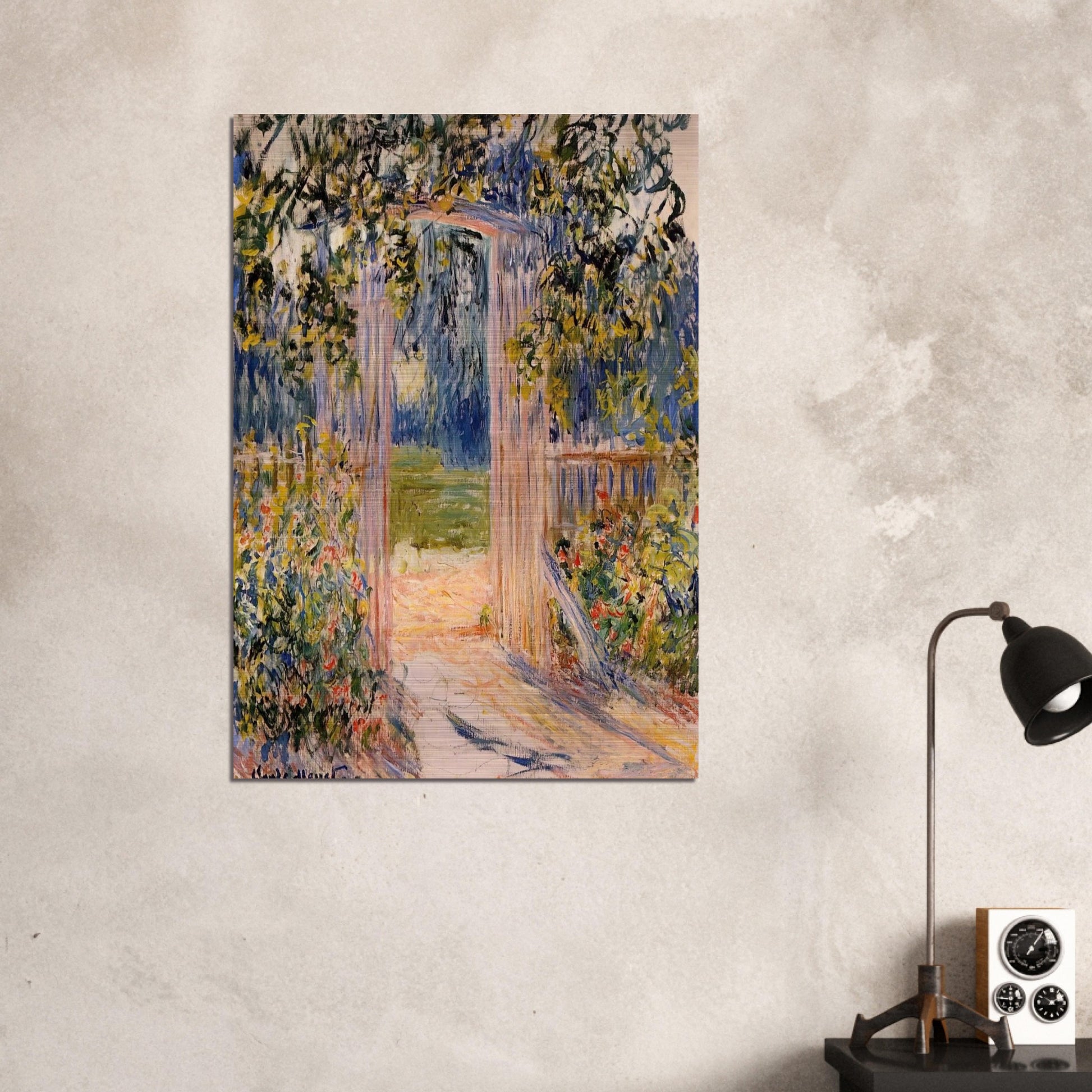 The Garden Gate - claude monet Brushed Aluminum Print - 70x100 cm / 28x40 inches | claude monet Aluminum Print | claude monet Prints