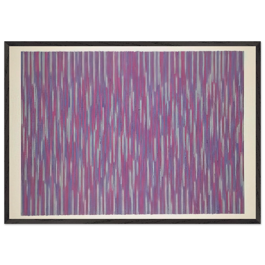 Red Picnic - 1984 - Gene Davis 70x100 cm / 28x40 inches Framed Art Print – Black Wooden Frame