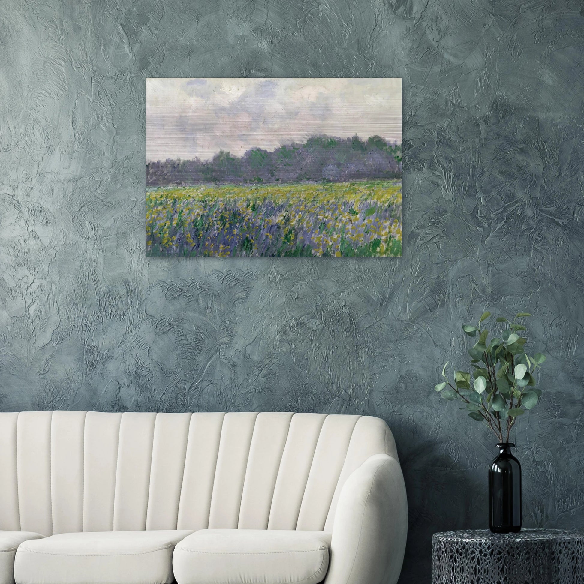 Field of Yellow Irises at Giverny - claude monet Brushed Aluminum Print - 70x100 cm / 28x40 inches | claude monet Aluminum Print | claude monet Prints