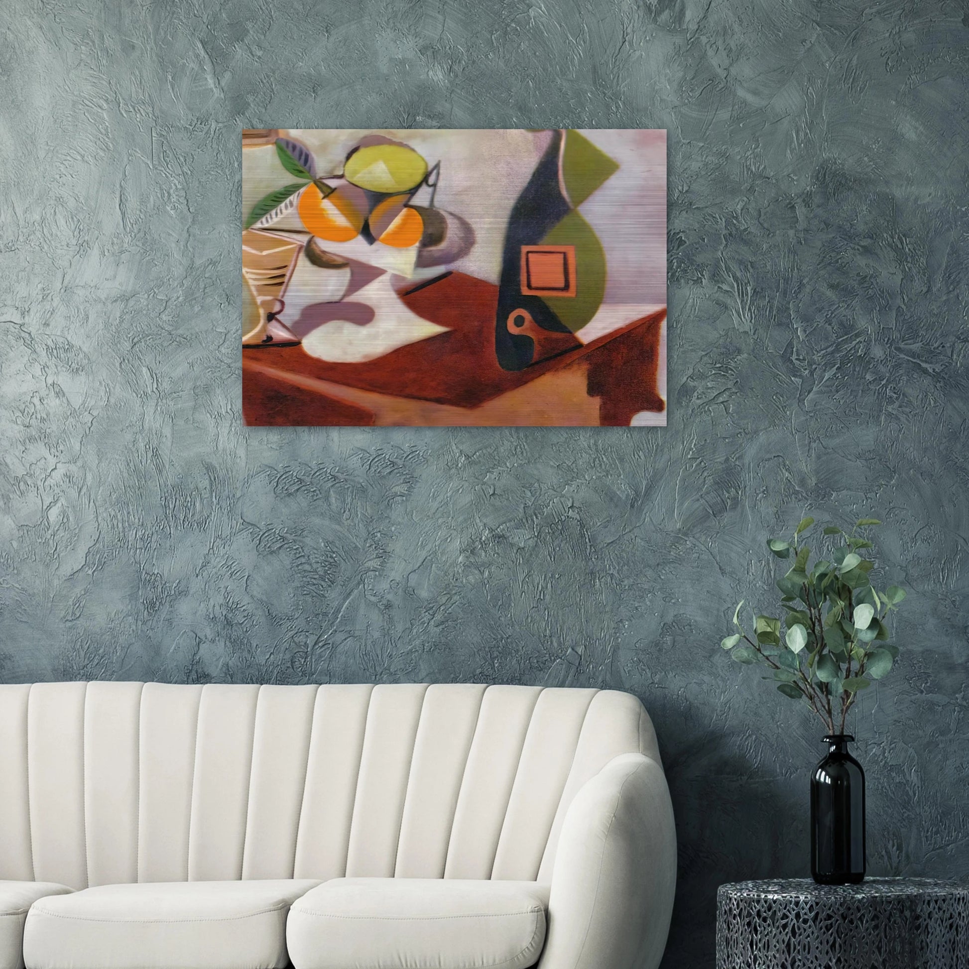 Still life with lemon and oranges - Pablo Picasso Brushed Aluminum Print - 70x100 cm / 28x40 inches | Pablo Picasso Aluminum Print | Pablo Picasso Prints