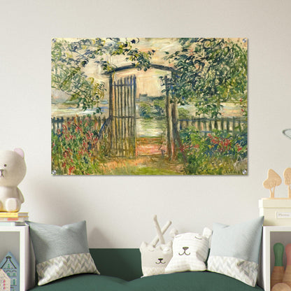 The Garden Gate at Vetheuil - claude monet Acrylic Print - 70x100 cm / 28x40″ inches