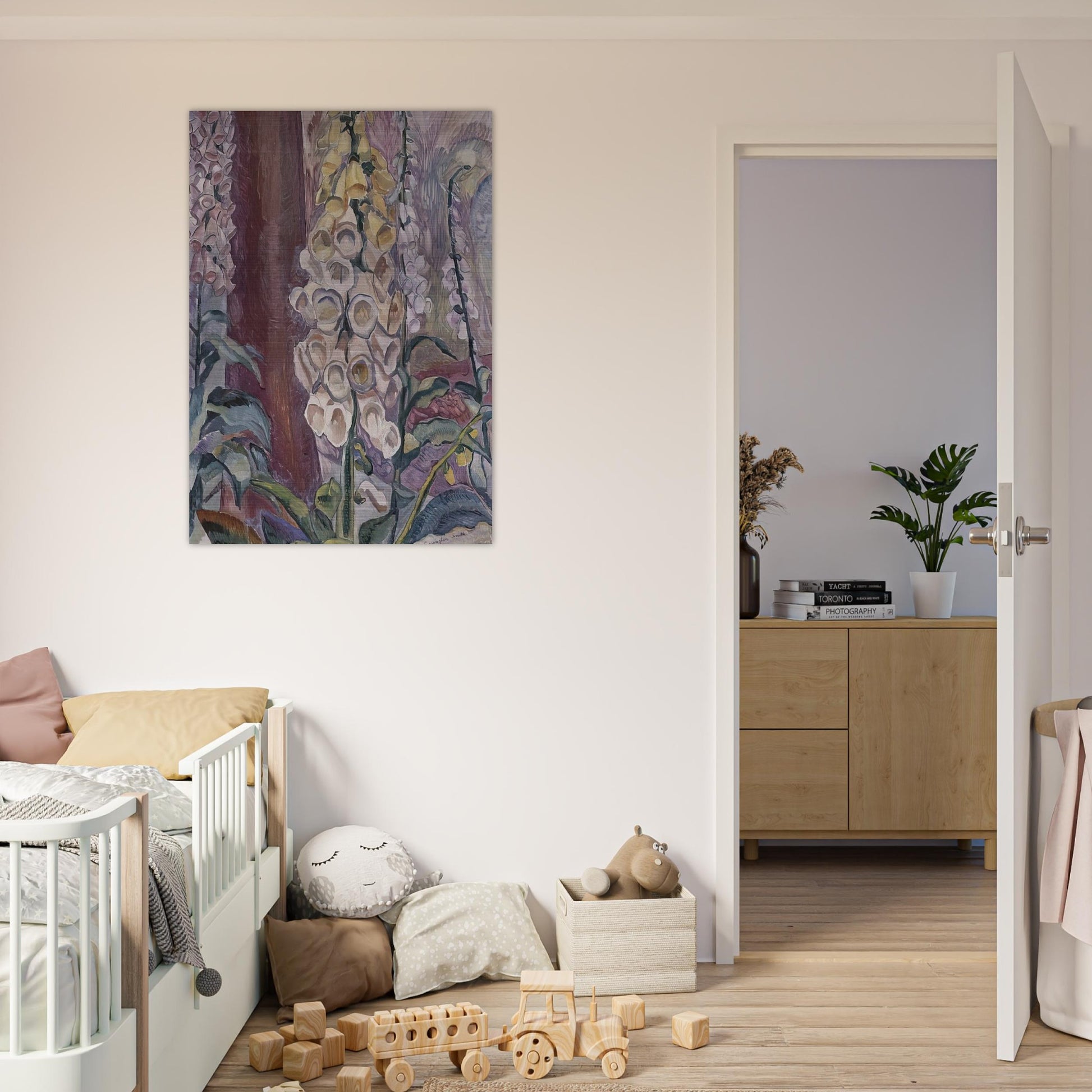 Foxgloves growing - 1929 - Grace Cossington Smith Brushed Aluminum Print - 70x100 cm / 28x40 inches | Grace Cossington Smith Aluminum Print | Grace Cossington Smith Prints