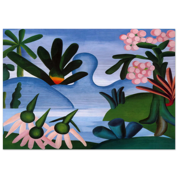 The Lake - Tarsila do Amaral Brushed Aluminum Print - 70x100 cm / 28x40 inches | Tarsila do Amaral Aluminum Print | Tarsila do Amaral Prints