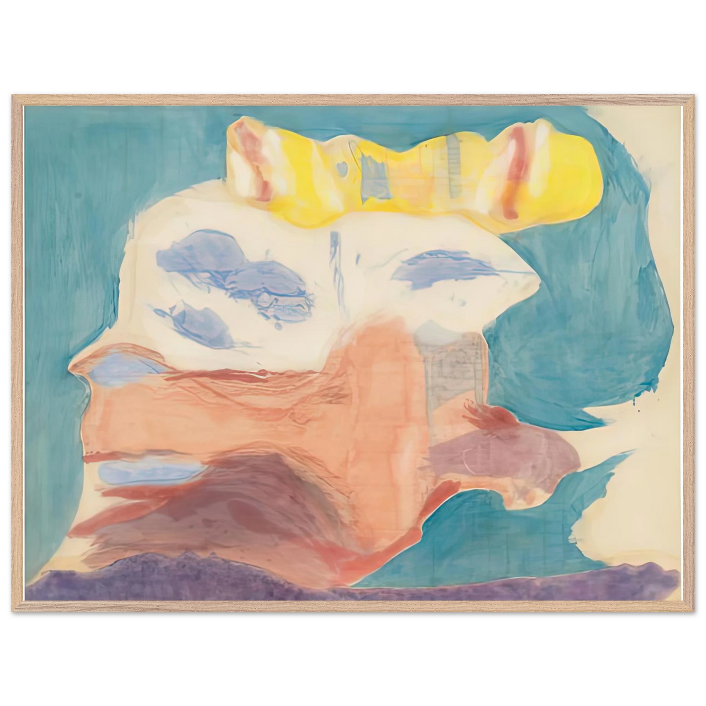 Helen Frankenthaler - Sea Goddess, 1963- Wall Art - 60x80 cm / 24x32 inches - Premium Wooden Framed Poster With Fine Art Paper-canvas - Wood frame