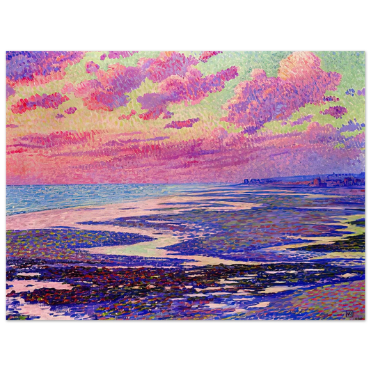 Theo van Rysselberghe - THE BEACH AT AMBLETEUSE AT LOW TIDE 1900  75x100 cm / 30x40inches Fine Art Poster