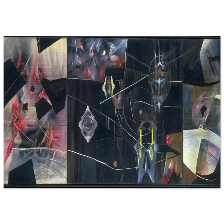 BLACK VIRTUE 1943 - Roberto Matta Brushed Aluminum Print - 70x100 cm / 28x40 inches | Roberto Matta Aluminum Print | Roberto Matta Prints