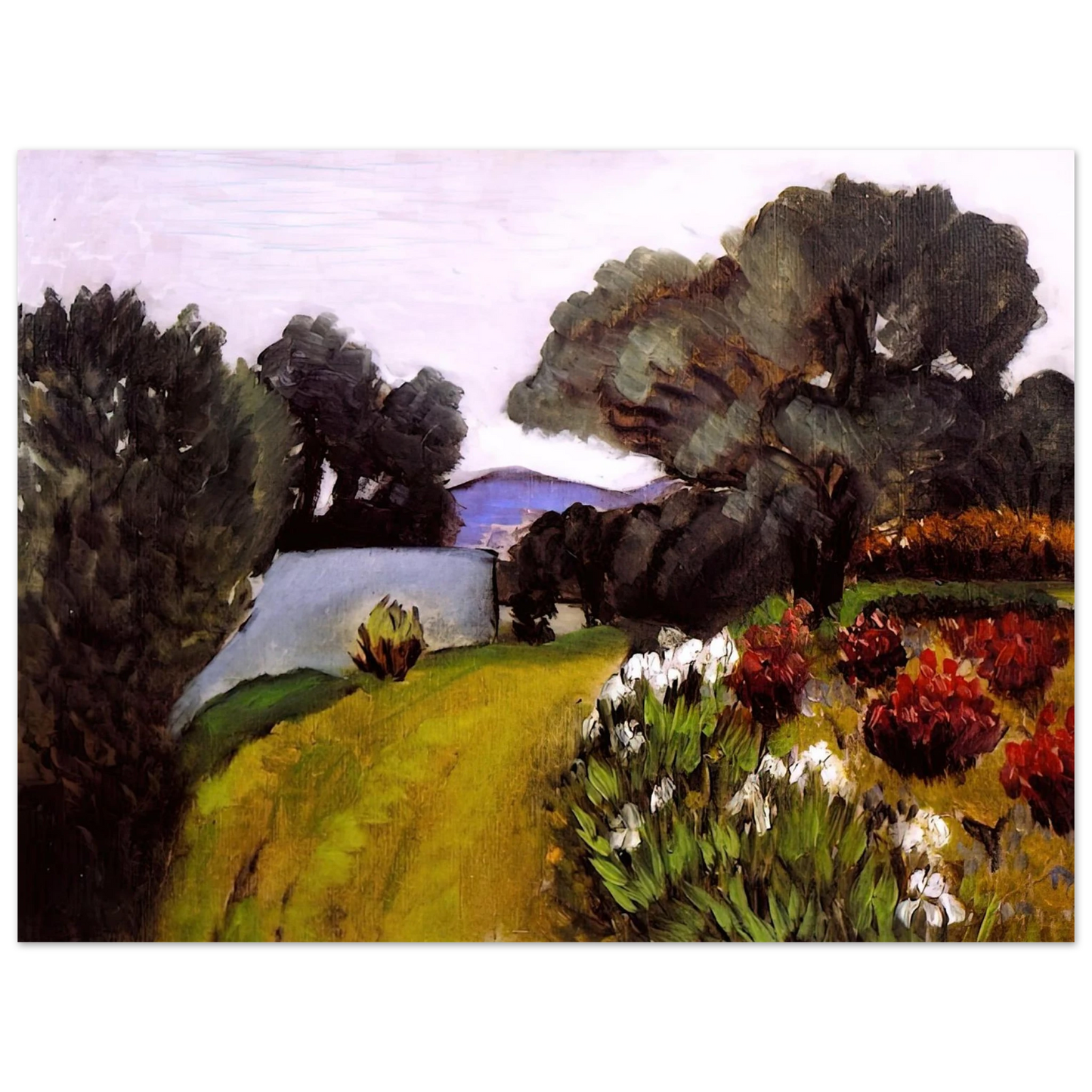 Henri Matisse - IN THE NICE COUNTRYSIDE GARDEN OF IRISES 1919  75x100 cm / 30x40inches Fine Art Poster