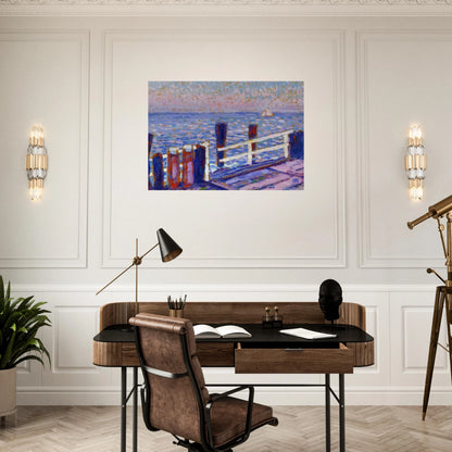 THE JETTY 1906 - Theo van Rysselberghe Brushed Aluminum Print - 70x100 cm / 28x40 inches | Theo van Rysselberghe Aluminum Print | Theo van Rysselberghe Prints