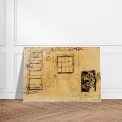 Studies of the Interior of a Cottage, and a Sketch of The Potato Eaters - Vincent van Gogh Acrylic Print - 70x100 cm / 28x40″ inches