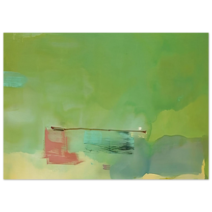 Helen Frankenthaler - Springscape - 1975 Wall art - 21x29.7 cm / 8x12" - Premium Wooden Framed Poster With Fine Art Paper-canvas - Black frame