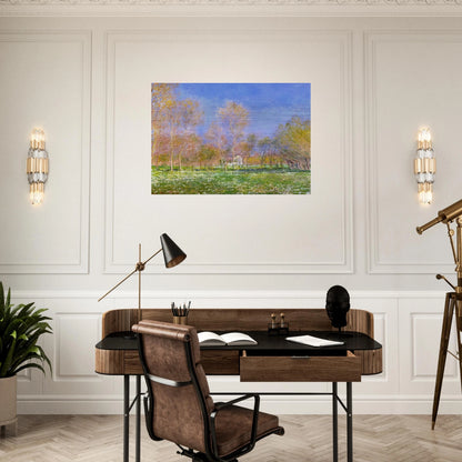 Springtime in Giverny - claude monet Brushed Aluminum Print - 70x100 cm / 28x40 inches | claude monet Aluminum Print | claude monet Prints