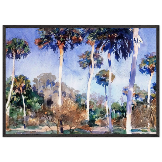 Palms - John Singer Sargent 70x100 cm / 28x40 inches Framed Art Print – Black Wooden Frame