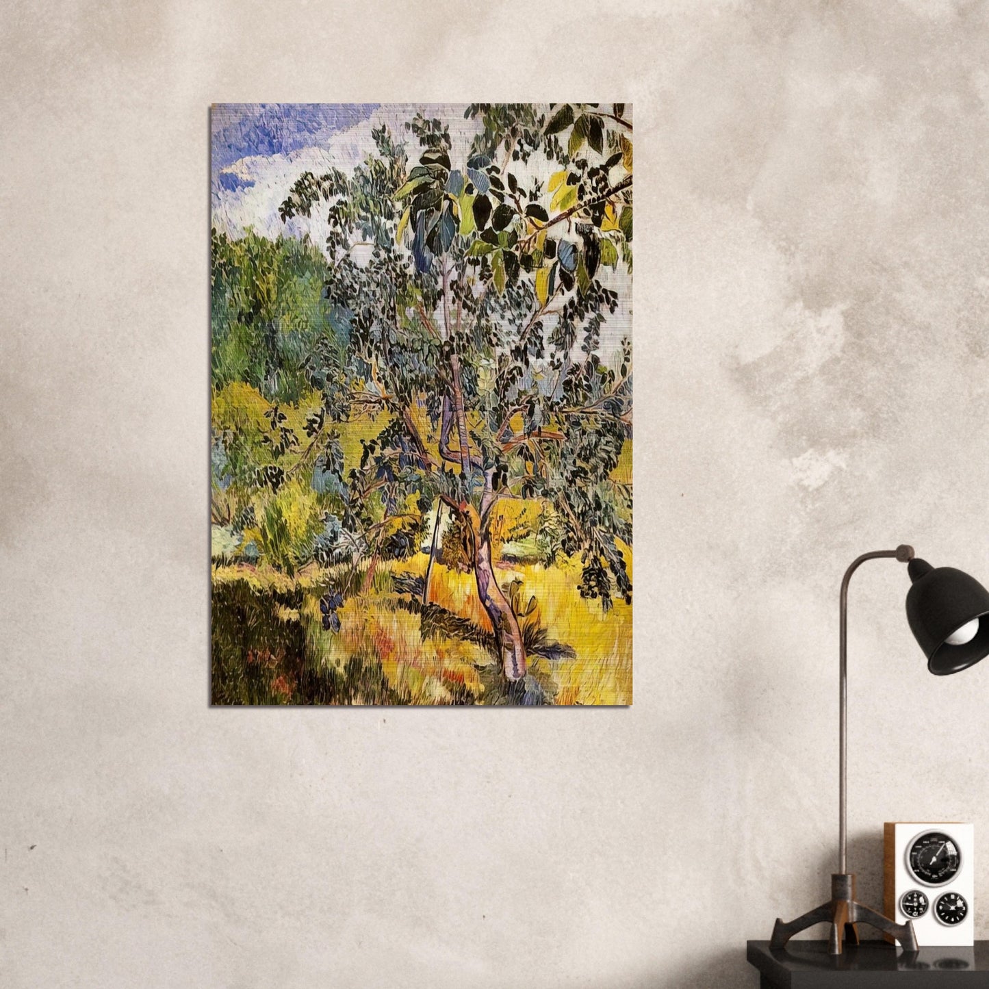 Corner of a garden Sun - Post-Impressionism - Natalia Goncharova Brushed Aluminum Print - 70x100 cm / 28x40 inches | Natalia Goncharova Aluminum Print | Natalia Goncharova Prints