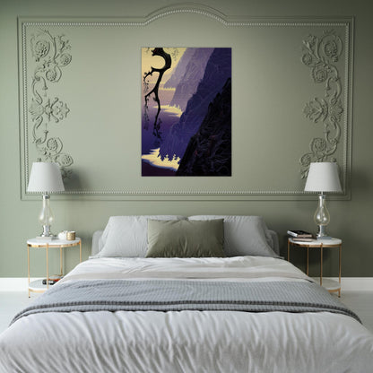 Purple Mist - Eyvind Earle Brushed Aluminum Print - 70x100 cm / 28x40 inches | Eyvind Earle Aluminum Print | Eyvind Earle Prints