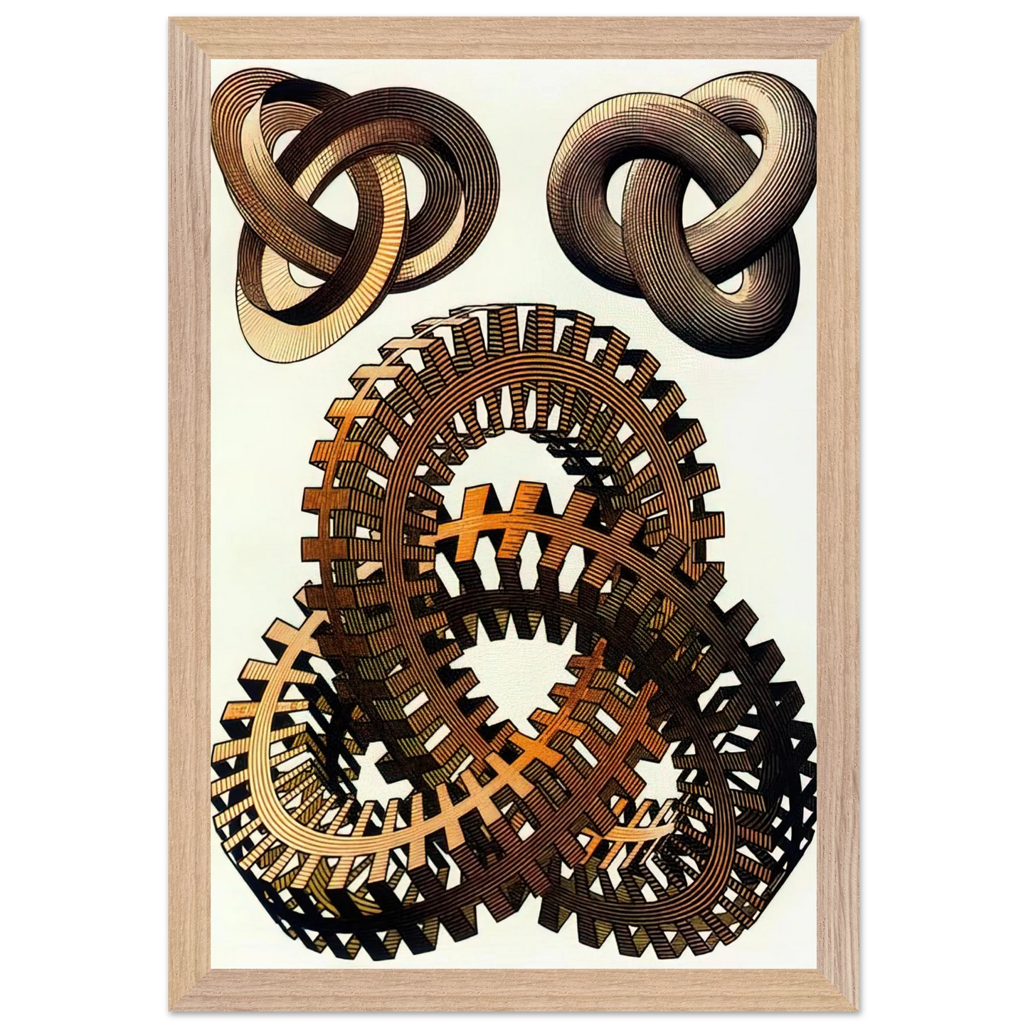 MC Escher - KNOTS COLOUR Wall Art - 60x80 cm / 24x32 inches - Fine Art Poster-canvas - -