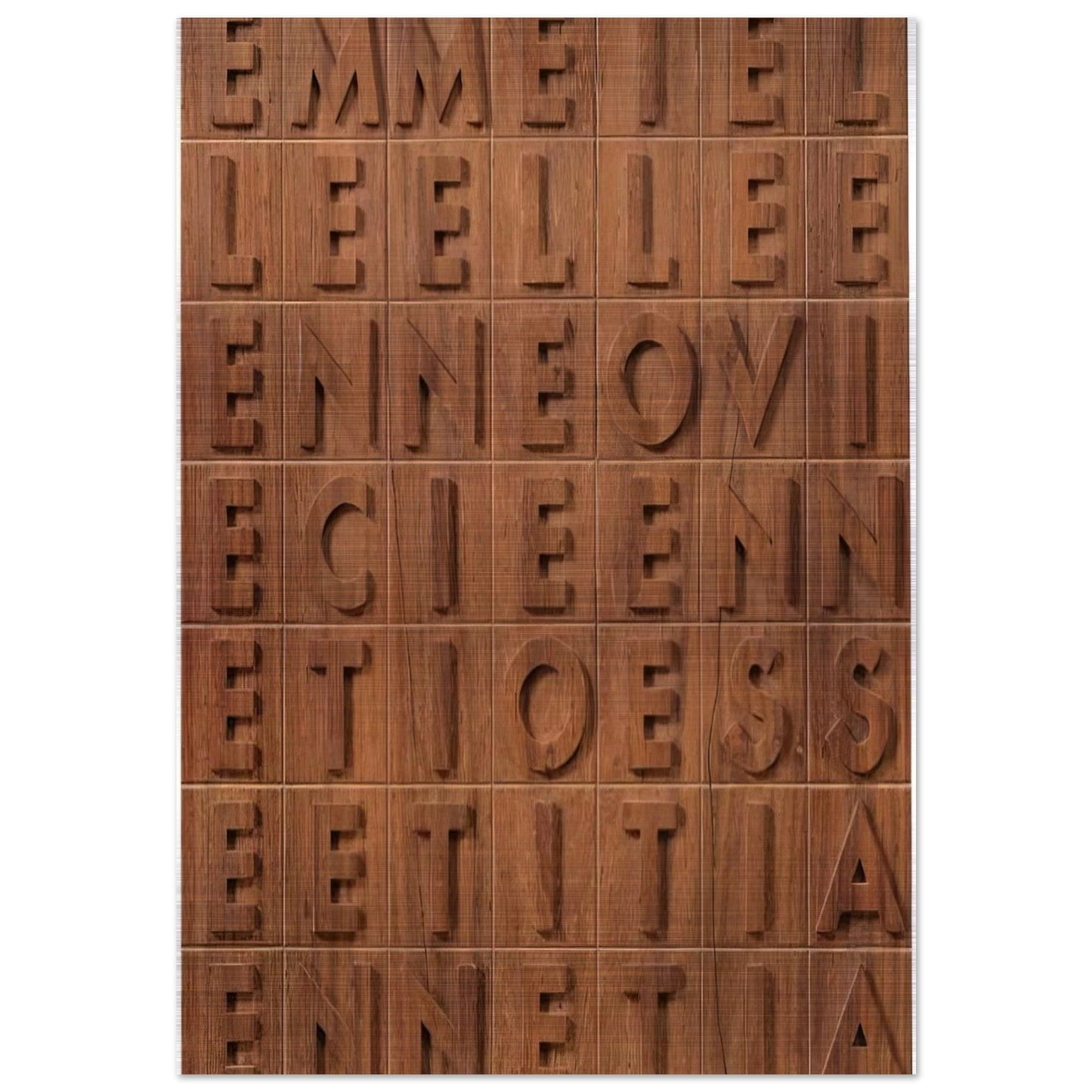 EMME I ELLE 1970 - Alighiero Boetti Brushed Aluminum Print - 70x100 cm / 28x40 inches | Alighiero Boetti Aluminum Print | Alighiero Boetti Prints