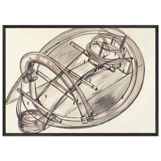 Untitled - 1972 N8 - Gyula Kosice 70x100 cm / 28x40 inches Framed Art Print – Black Wooden Frame