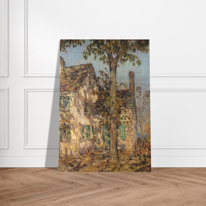 Sunlight on an Old House, Putnam - Childe Hassam Brushed Aluminum Print - 70x100 cm / 28x40 inches | Childe Hassam Aluminum Print | Childe Hassam Prints
