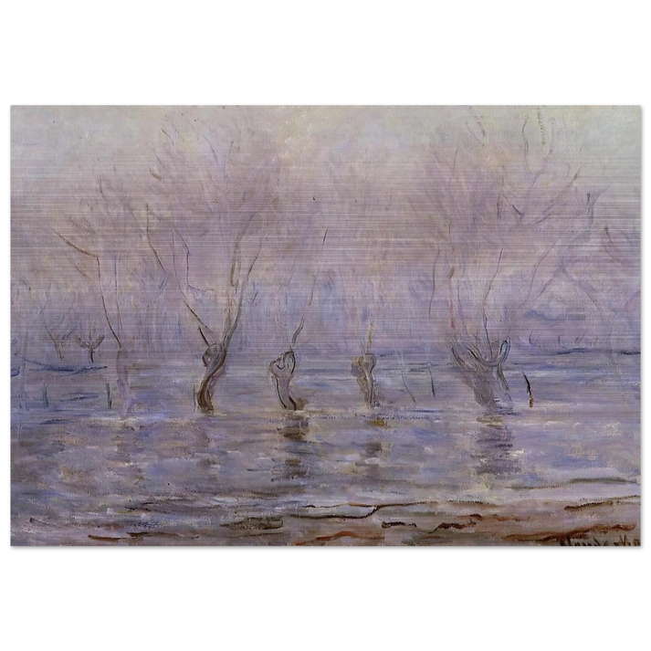 Flood at Giverny - claude monet Brushed Aluminum Print - 70x100 cm / 28x40 inches | claude monet Aluminum Print | claude monet Prints