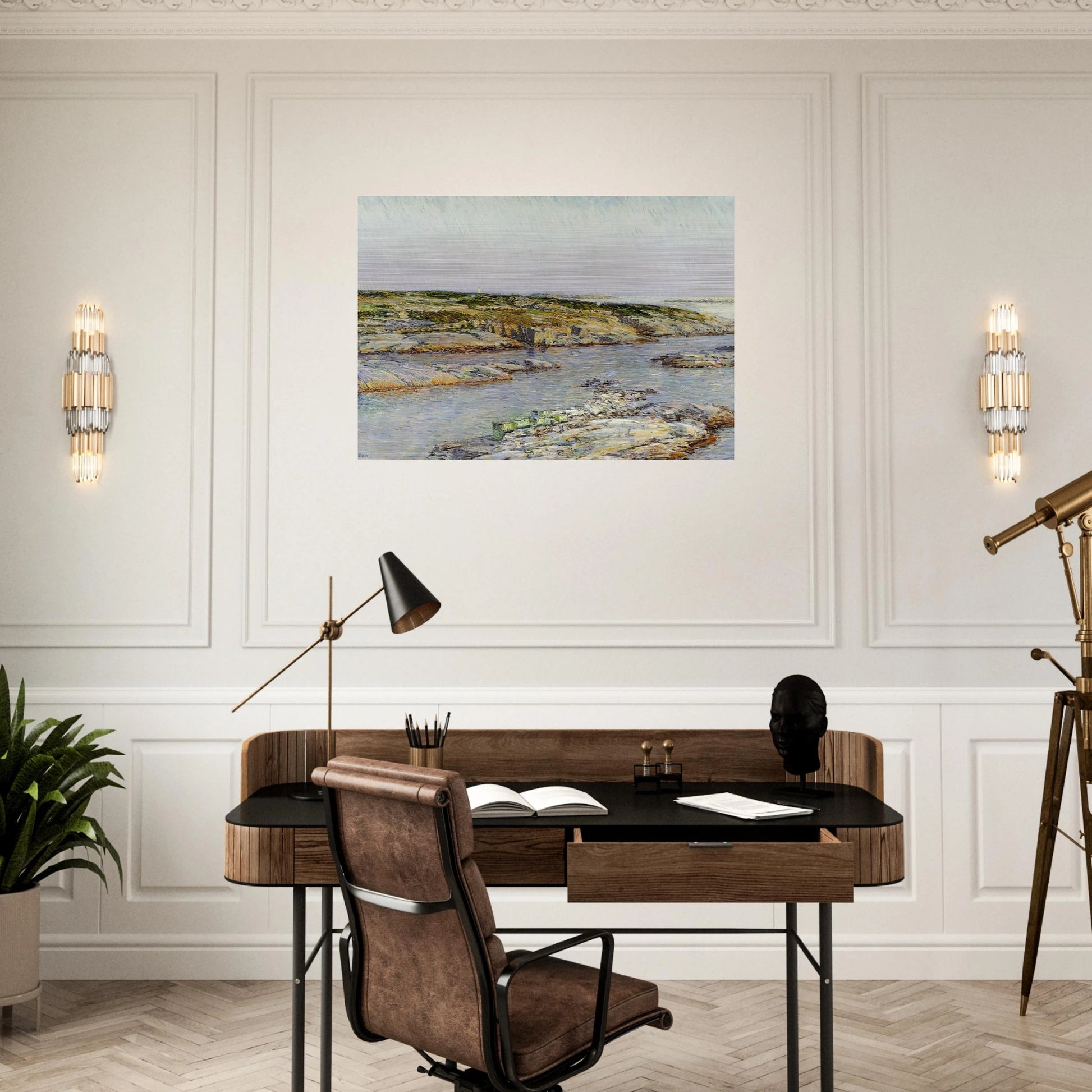 Summer Afternoon, Isles of Shoals - Childe Hassam Brushed Aluminum Print - 70x100 cm / 28x40 inches | Childe Hassam Aluminum Print | Childe Hassam Prints