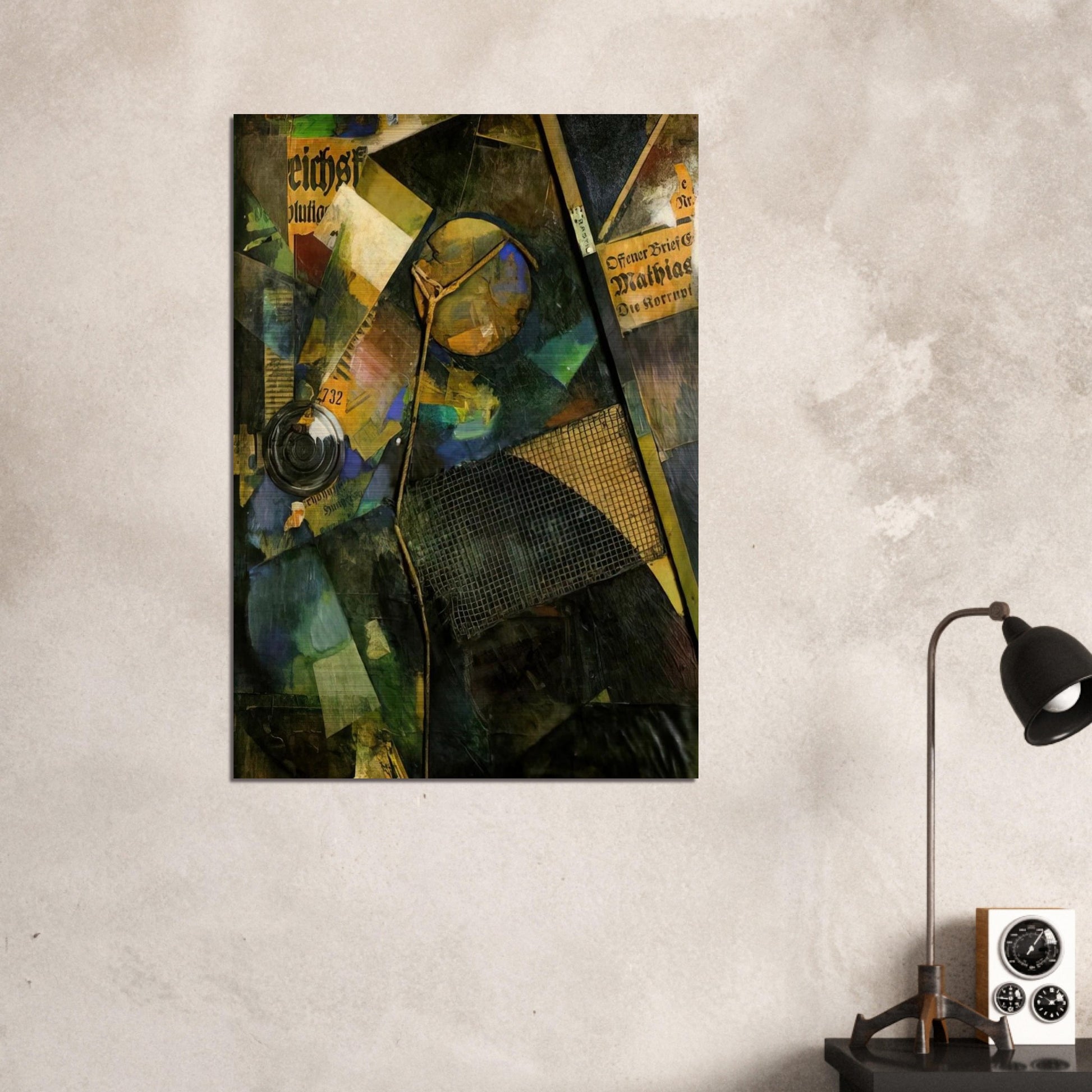 MERZ PICTURE 25A THE STAR PICTURE 1920 - Kurt Schwitters Brushed Aluminum Print - 70x100 cm / 28x40 inches | Kurt Schwitters Aluminum Print | Kurt Schwitters Prints