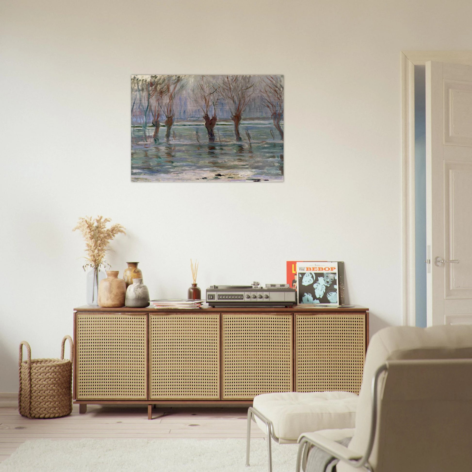 Flood Waters - claude monet Brushed Aluminum Print - 70x100 cm / 28x40 inches | claude monet Aluminum Print | claude monet Prints