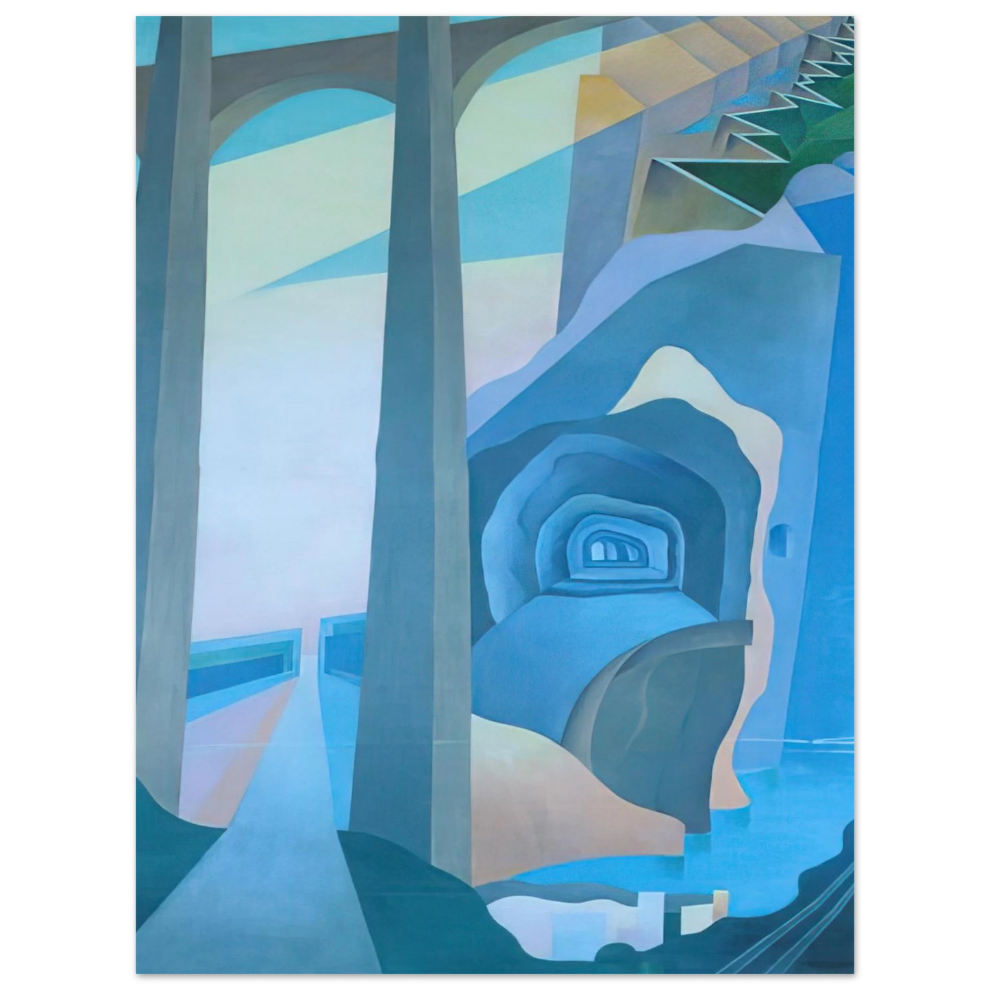 Benedetta Cappa - Synthesis of Overland Communications - 1933 - 1934 Palermo, Sicily, Italy  75x100 cm / 30x40inches Fine Art Poster