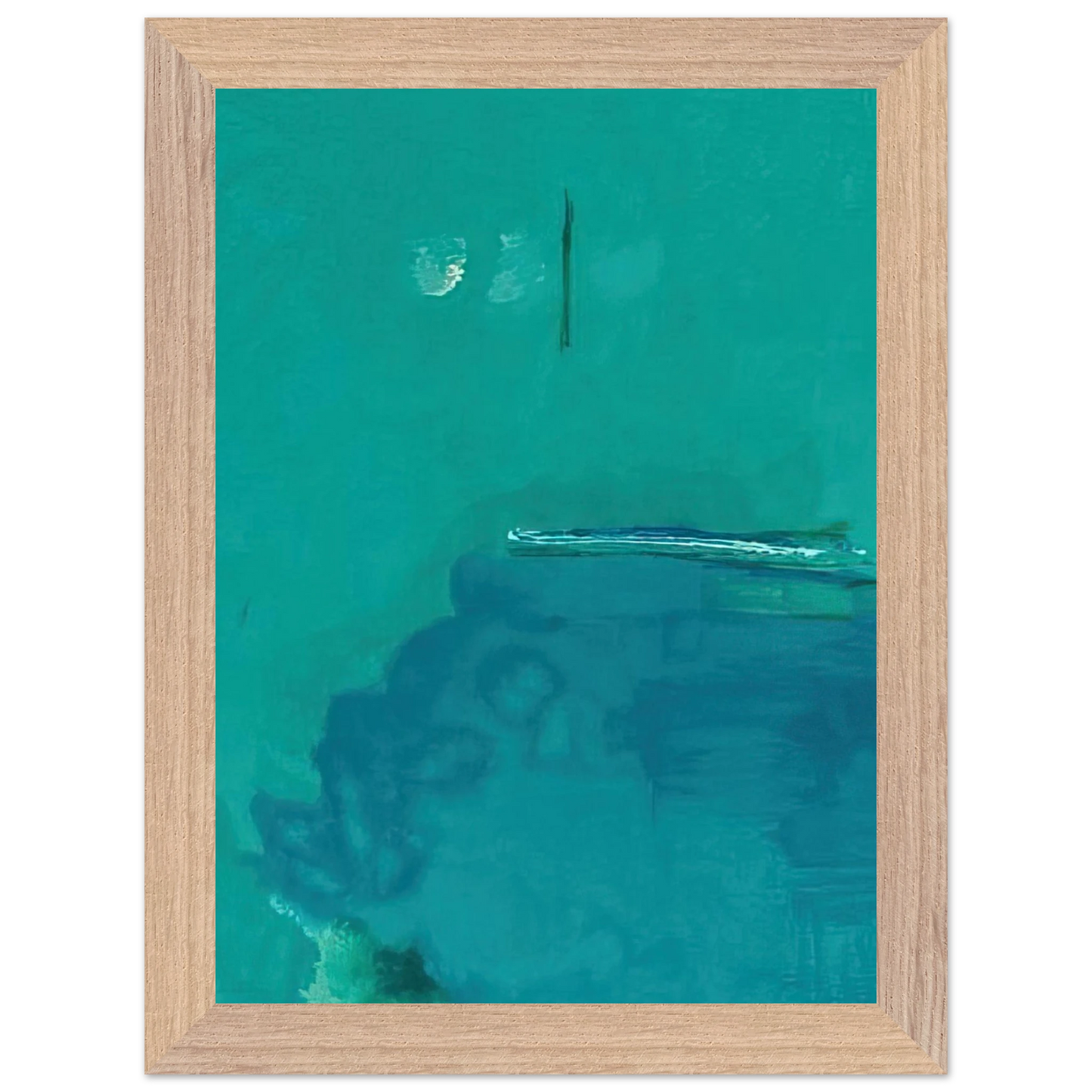 Helen Frankenthaler - Contentment Island - 2004 Wall art - 20x25 cm / 8x10 inches - Premium Wooden Framed Poster With Fine Art Paper-canvas - Wood frame