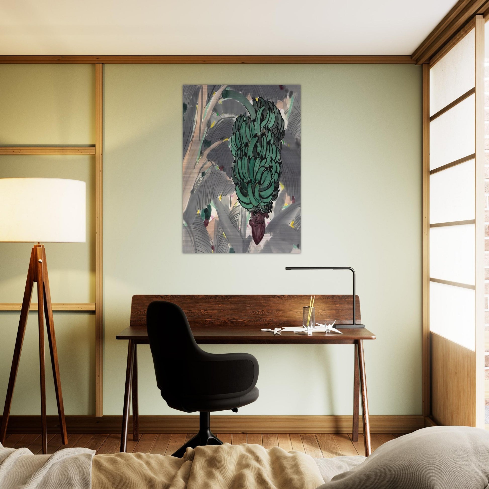 A Banana Garden Of Xishuangbanna - 1978 - Wu Guanzhong Brushed Aluminum Print - 70x100 cm / 28x40 inches | Wu Guanzhong Aluminum Print | Wu Guanzhong Prints