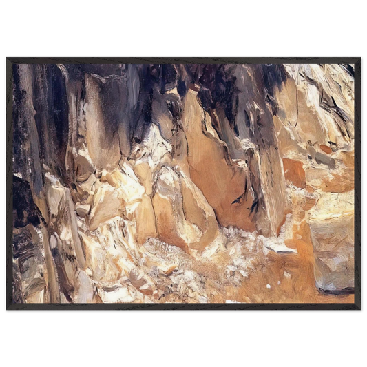 Marble Quarries at Carrara - John Singer Sargent 70x100 cm / 28x40 inches Framed Art Print – Black Wooden Frame