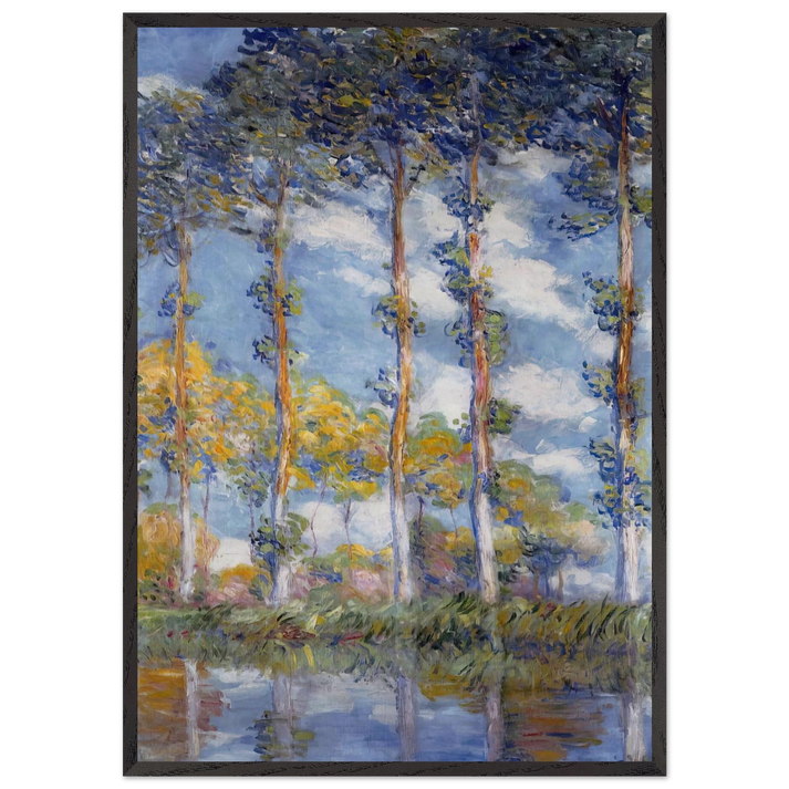 Poplars N1 - claude monet 70x100 cm / 28x40 inches Framed Art Print – Black Wooden Frame