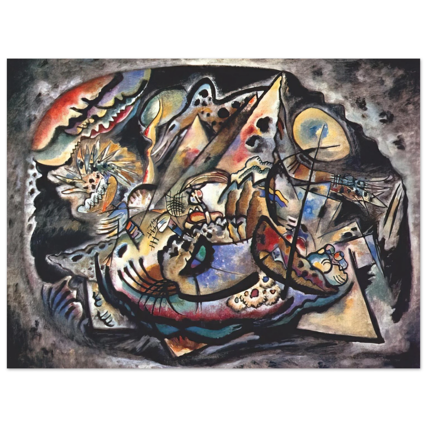 Wassily Kandinsky - GREY OVAL 1917  75x100 cm / 30x40inches Fine Art Poster