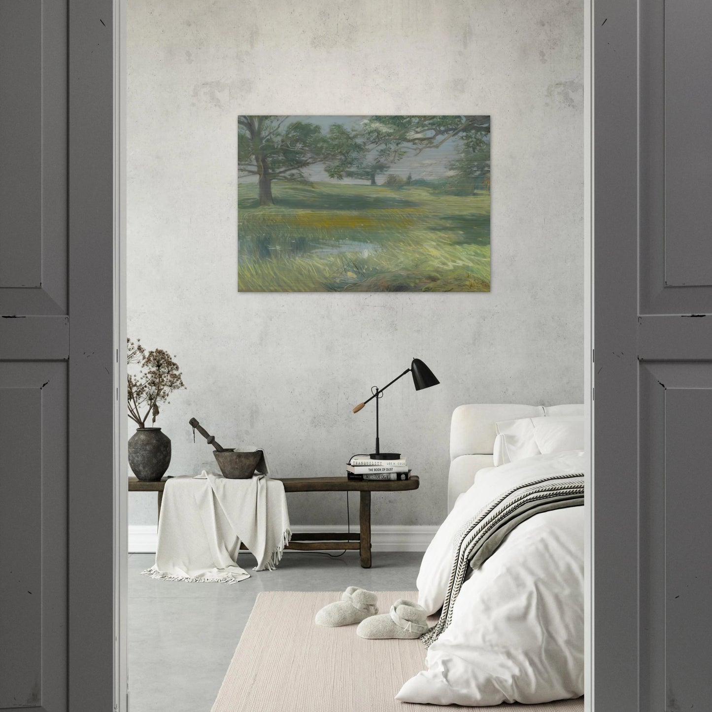Meadows - Childe Hassam Brushed Aluminum Print - 70x100 cm / 28x40 inches | Childe Hassam Aluminum Print | Childe Hassam Prints